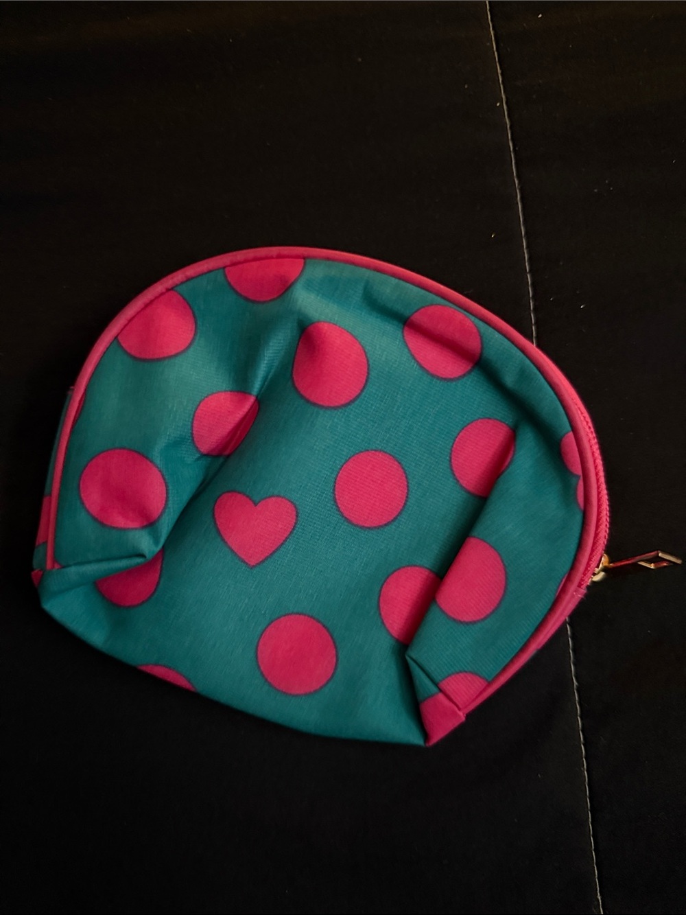 Teal & Pink Polka Dot Zip Pouch - Brand